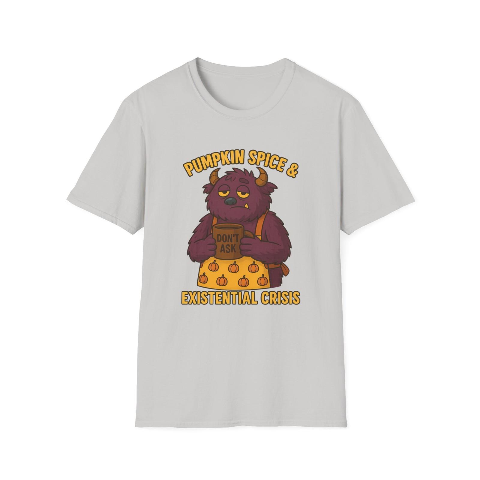 Unisex Softstyle T-Shirt Mens Womens Tees Top Pumpkin Spice Funny Monster, Thanksgiving, Autumn M