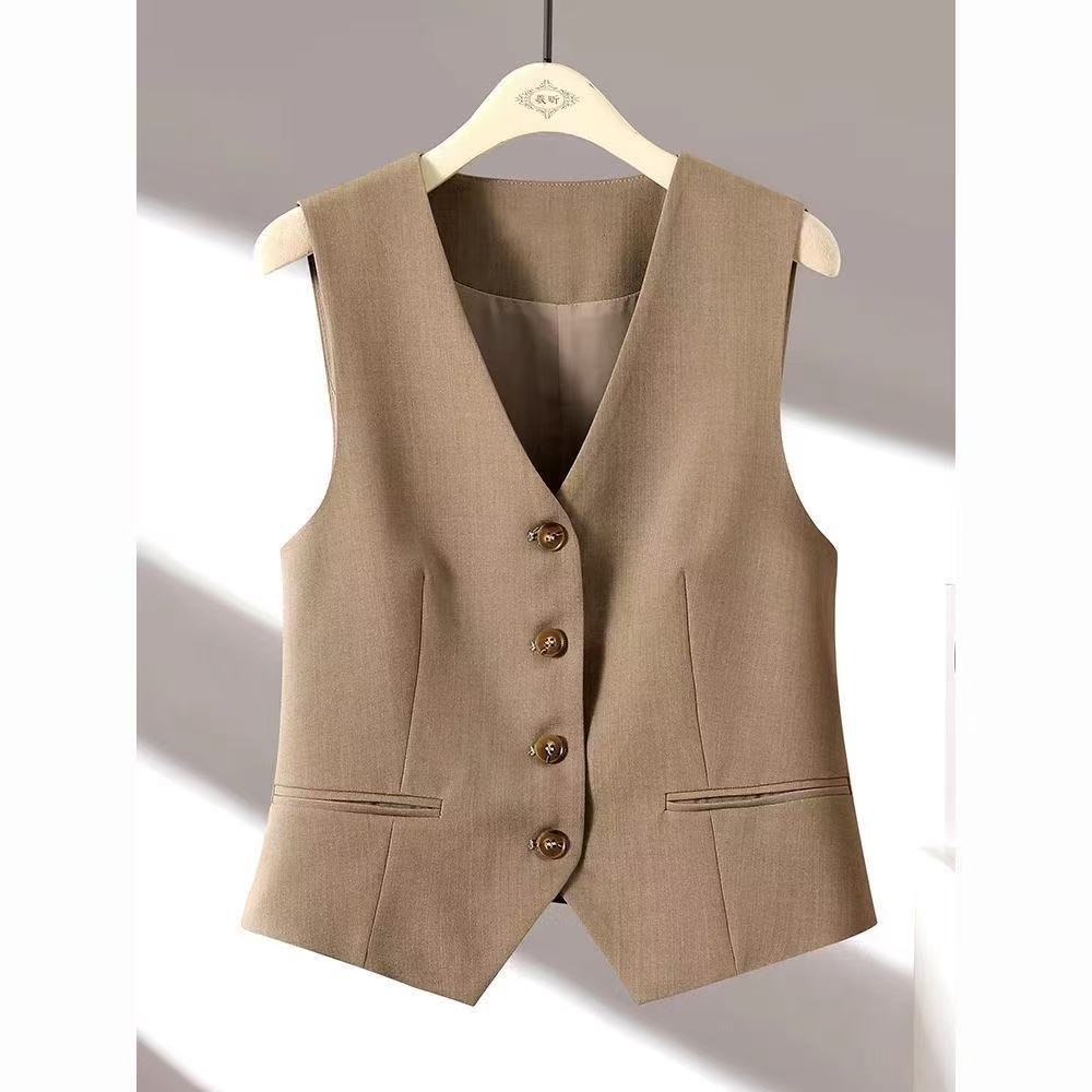Spring Autumn Women Fashion Short Waistcoat Coat Korean Feminine Leisure Cardigan Vest Tops Outwear Ladies Solid Color Jacket