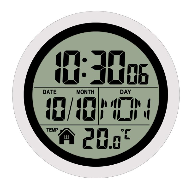 Bathroom Clock 5.75  Kitchen Wall Clock with Large Screen Shower Clock with Suction Cup,Temperature,Date,Calendar белый