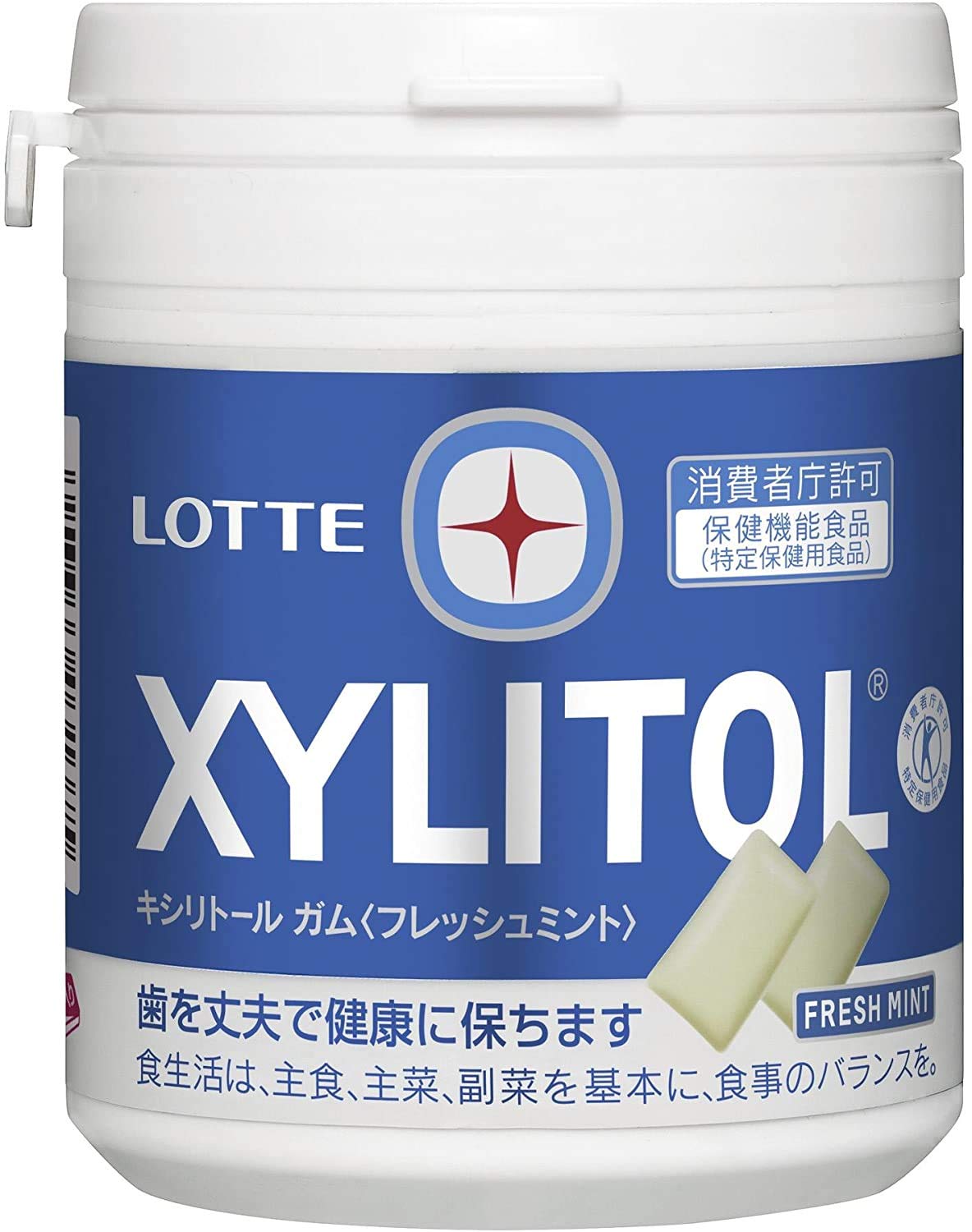 

Lotte Xylitol Fresh Family Bottle for Specified Health Uses 143g x 6 Blue Gum, Mint, [Food (FOSHU)], bottles, White,