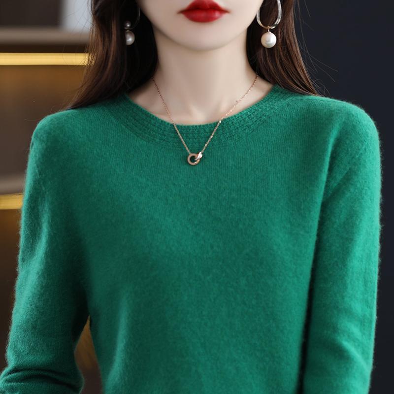 Kashmirtröja för kvinnor Qinghe kashmir 30% kashmir 70% ull Damtröja i höst och vinter i kashmir mjuk och varm