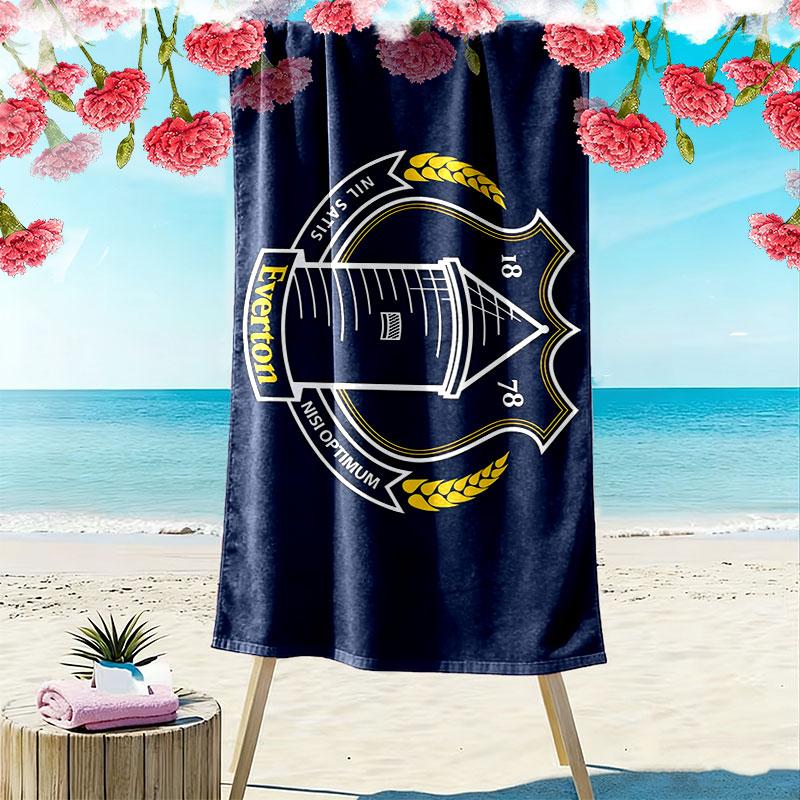 Ręcznik plażowy z nadrukiem Everton FC, Duży miękki szybkoschnący ręcznik na plażę, kemping, basen