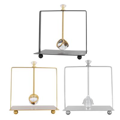 Napkin Dispenser with Weighted Glass Ball Rectangular Elegant Iron Napkin Holder Tissue Stand for Ki