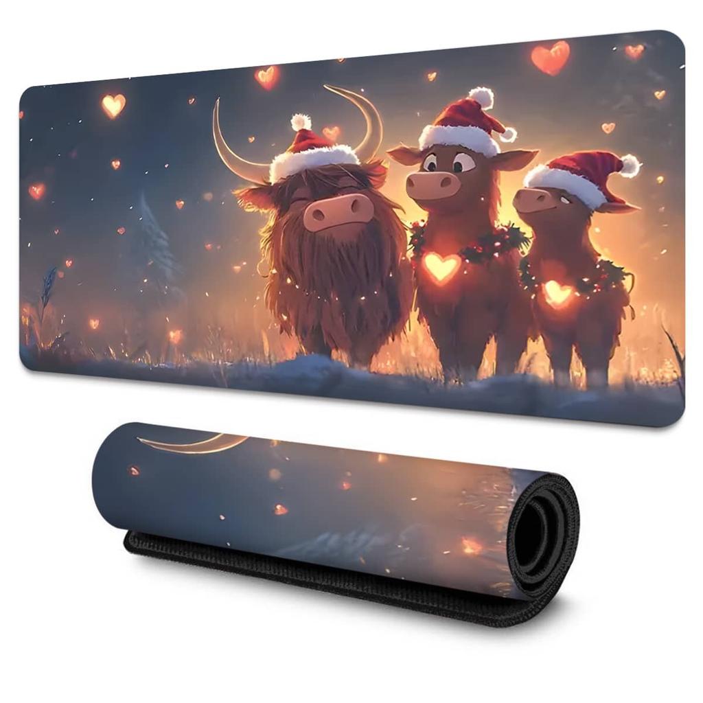 Large Christmas Themed Mouse Pad SnowflakeTreeSantaStar NonSlip Rubber Base for LaptopDesktop HomeOffice Ideal Gift