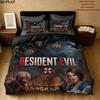 Resident Evil Pattern Bedding Quilt Set Quilt Cover Pillowcase Home Birthday Gift(1 * duvet cover + 2 * pillowcase, without core)