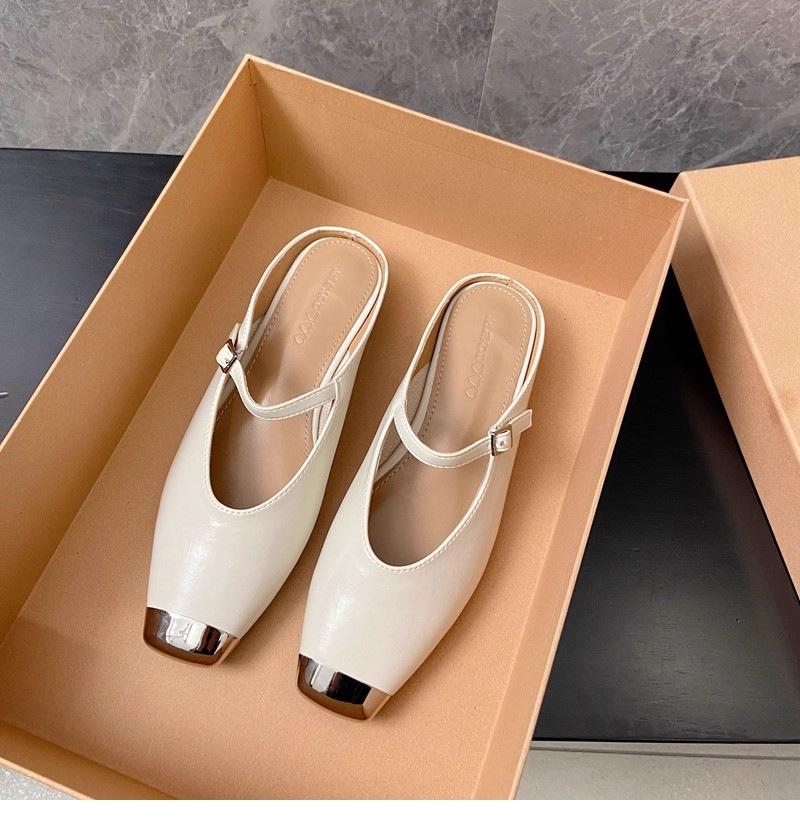 Silver bag head half slippers women's summer wear 2025 new French single shoes with skirt super beautiful sandals fashion shoes