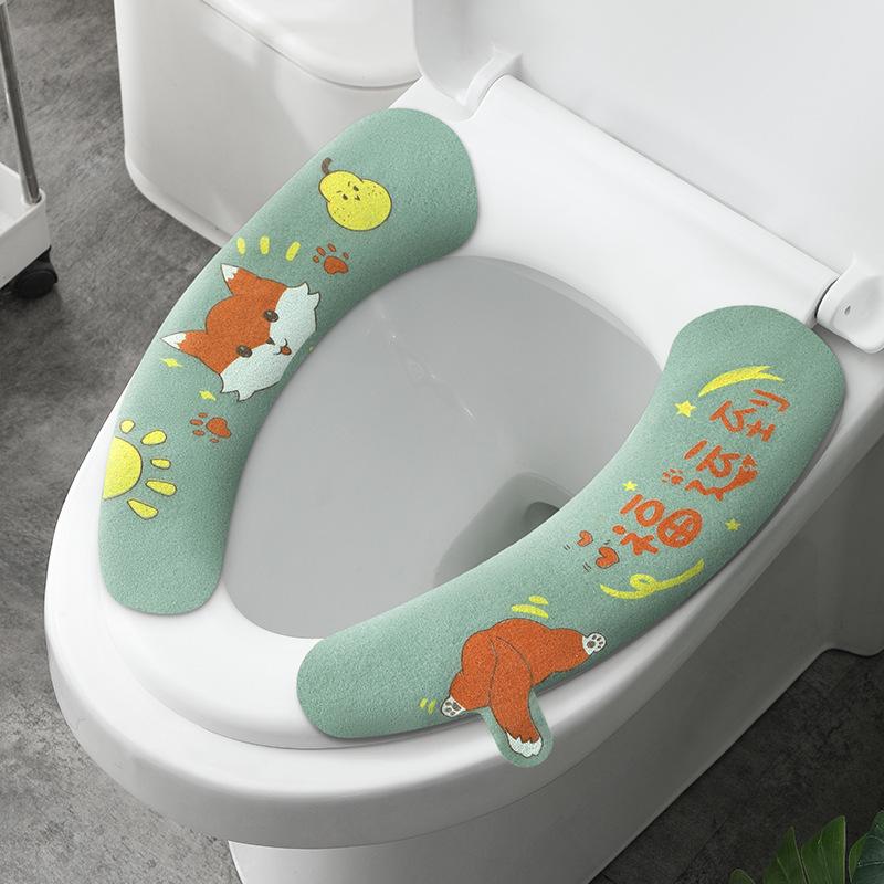 Toilet Seat Four Seasons Universal Toilet Seat Mat Household Toilet Stick Type Seat Cover Waterproof Washer