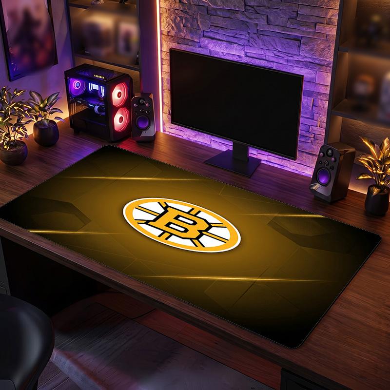 Boston Bruins Pattern Mousepad Anti?Slip Rubber Desk Pad For Gaming Working Desktop Decoration