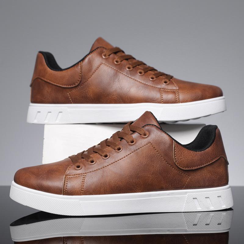 Men's Sneakers High Quality Leather Casual Shoes Fashion Platform Vulcanize Shoes for Men Street Skateboard Shoe Tenis Masculino