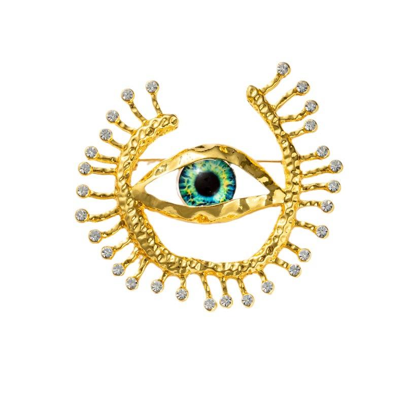Klassisches Vintage-Design Damen Herren Große Augen High-End Anstecknadeln Broschen Unisex Palast Barock Emaille Kristall Bankett Korsagen Pins