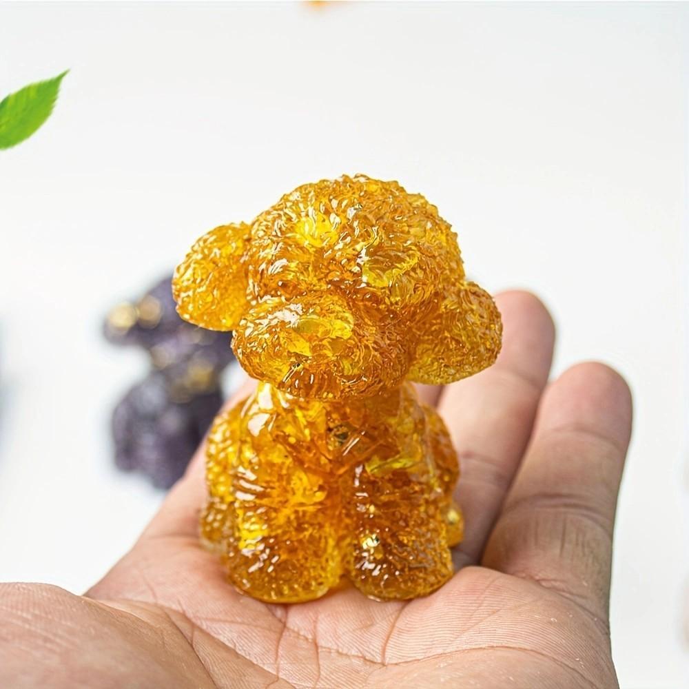 Figurine Chien Teddy Art Résine Décoration Cristal Pour Cadeau Et Décoration Intérieure