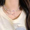 Crystal Star Bow Necklace: Stylish Summer Beaded Clavicle Chain