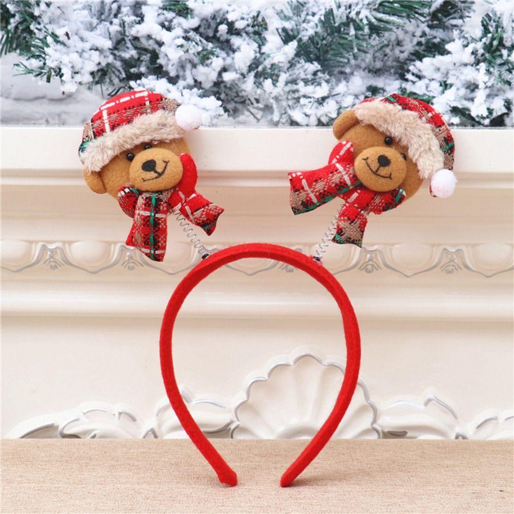 Snowman Christmas LED Headband Red Santa Hairband Snowman LED Light Headband  New Year's Eve