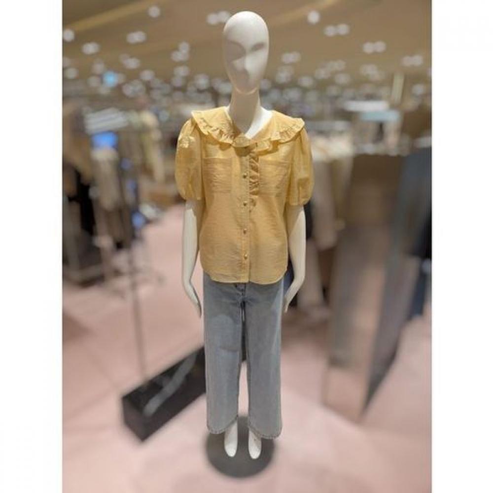 Cc Collect Ruffle Detail Wide Collar Blouse  C262msc136 