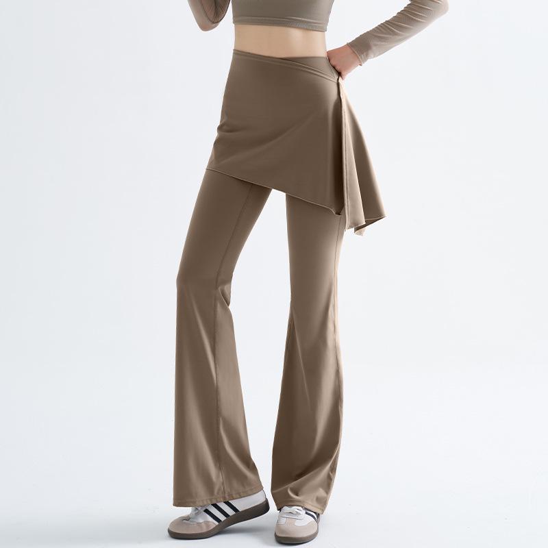Yoga Micro Flare Pants with Detachable Skort for Sports and Dance
