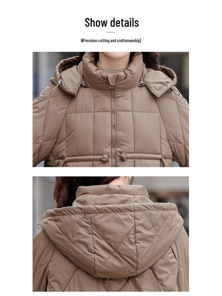 2024 Winter Women's Chinese Style Hooded Coat - Tassel, Fashionable, Loose-Fit, Slimming Down Cotton Outerwear