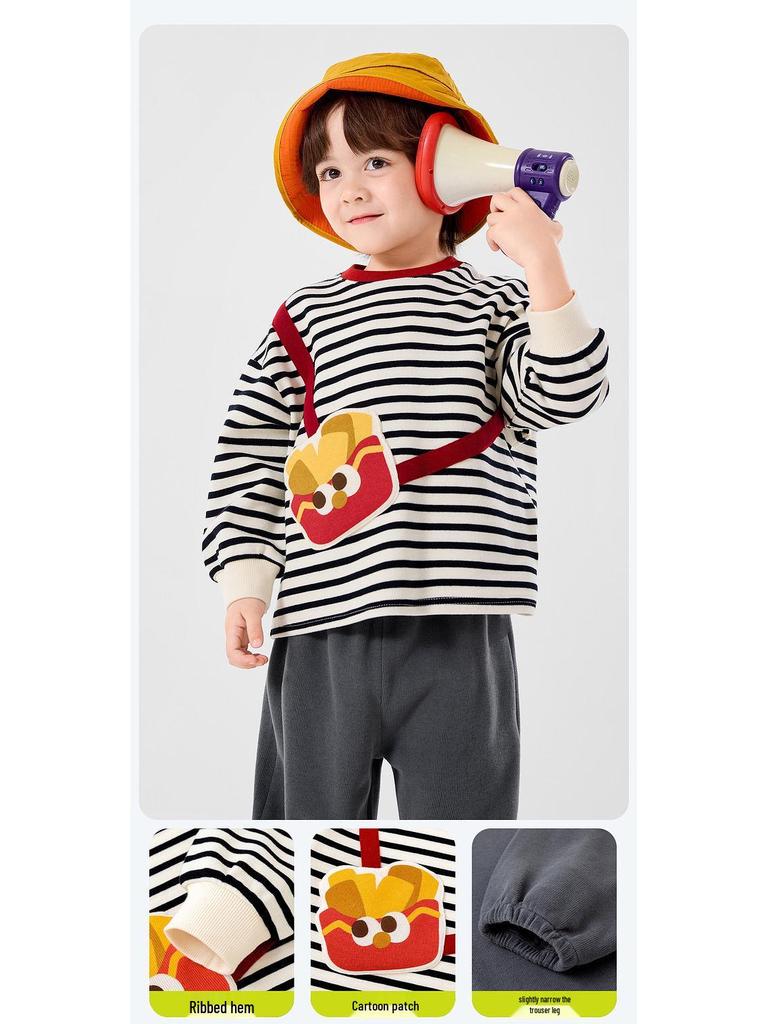 Dududu Children's Spring Cartoon Hoodie & Sweatpants Set - Boys' or Girls' Two-Piece Outfit