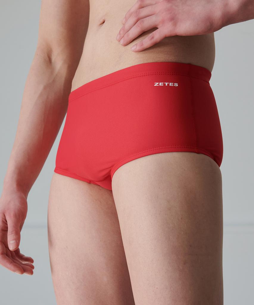 Jeteseu Men'S Power Shield Active Square Short Square Indoor Swimsuit Red M3A616