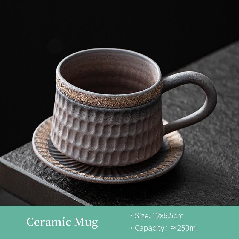 

250 мл Кружка для кофе из грубой керамики с позолотой, Японская ретро, Креативная чашка для чая