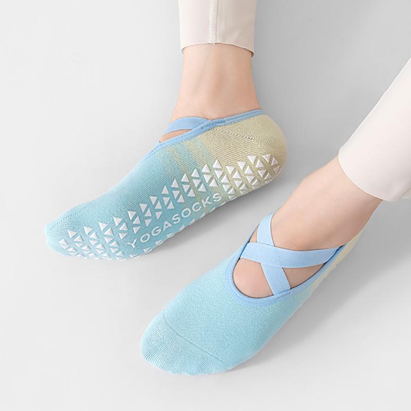 Women Anti Slip Pilates Socks Five Toe Silicone Non-Slip Yoga Sock Bandage Ballet Dance Ladies Fitness Sports Cotton Sock