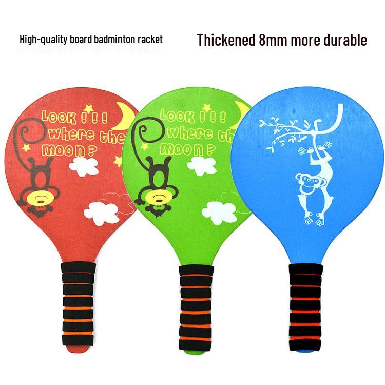 

Бадминтонная ракетка Aoxing из массива дерева - Утолщенный дизайн для использования в помещении и на открытом воздухе, Подходит для детей и взрослых, Ракетка для фитнеса с тремя перьями. 32cm x 18.5cm x 0.8cm