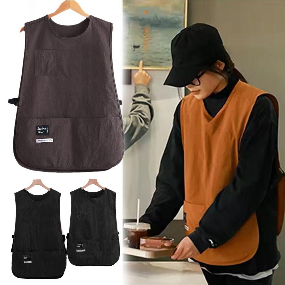 Waterproof Stain-Resistant Apron Nylon Vest Style Breathable Kitchen Aprons Multipurpose Anti Dirty Sleeved Apron