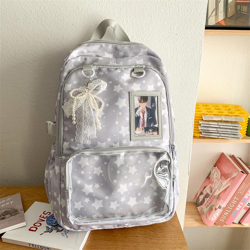 Studentský školní batoh s hvězdným potiskem Dámský batoh s velkou kapacitou
