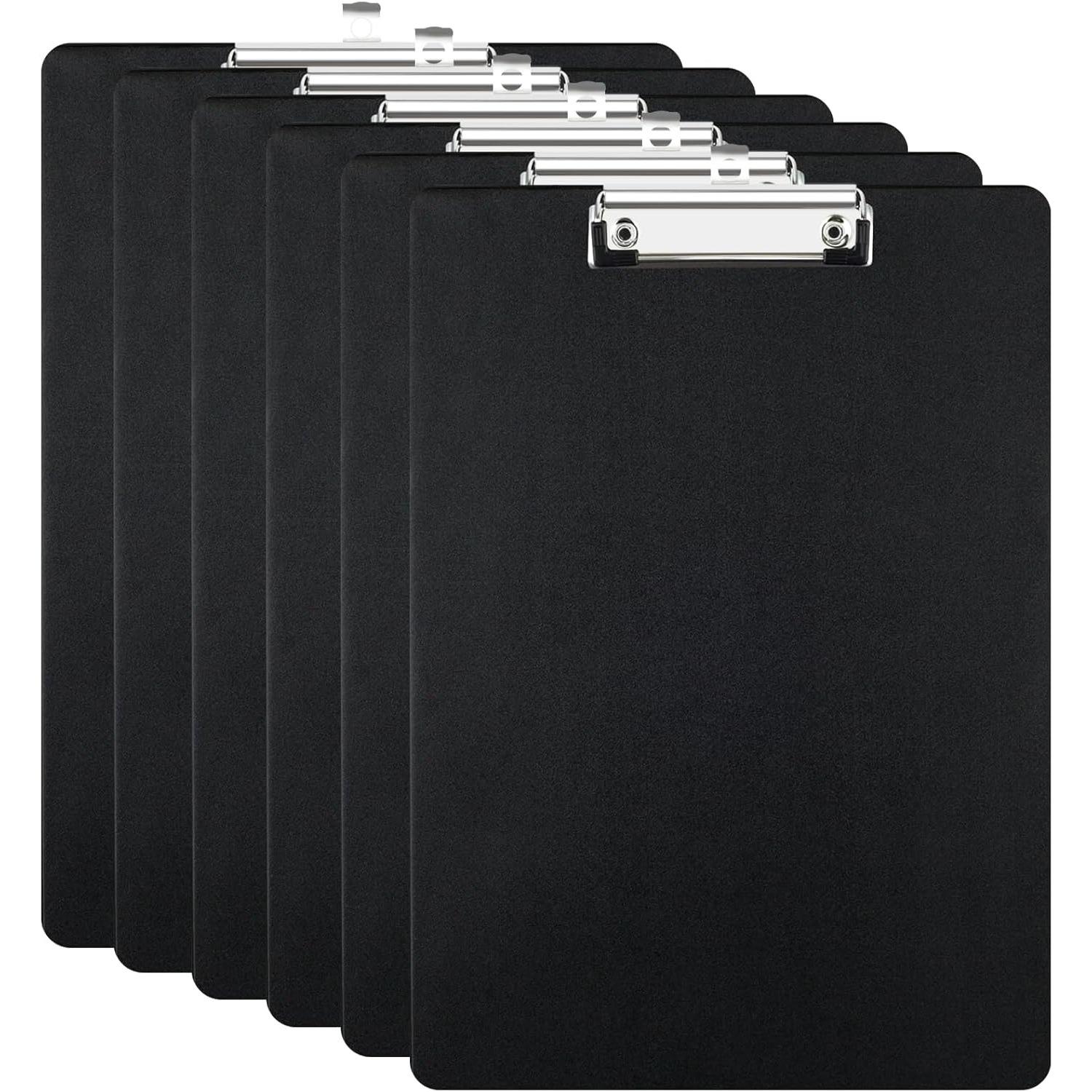 6pcs A4 Clipboard Folder, Clipboard Folder, Black, with Loose-Leaf Folder Writing Board, Metal Clip, Suitable for Notes, Sheets чёрный