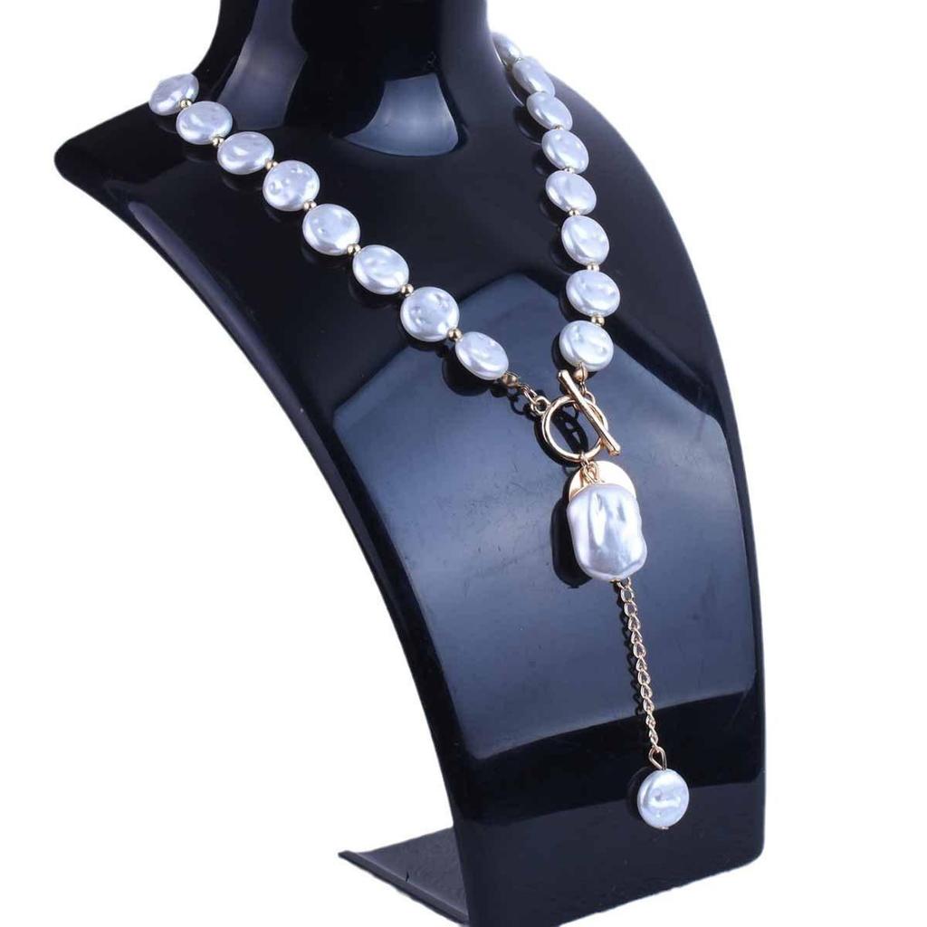 Versatile Cross-Border Baroque Faux Pearl Tassel Necklace