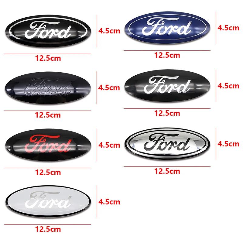 Ny 2026 Bilklistermärke Aluminium Bilemblem 12,5x5cm för Ford Ranger Explorer Focus 3 Fiesta Fusion Escape Kuga Transit Edge Mondeo
