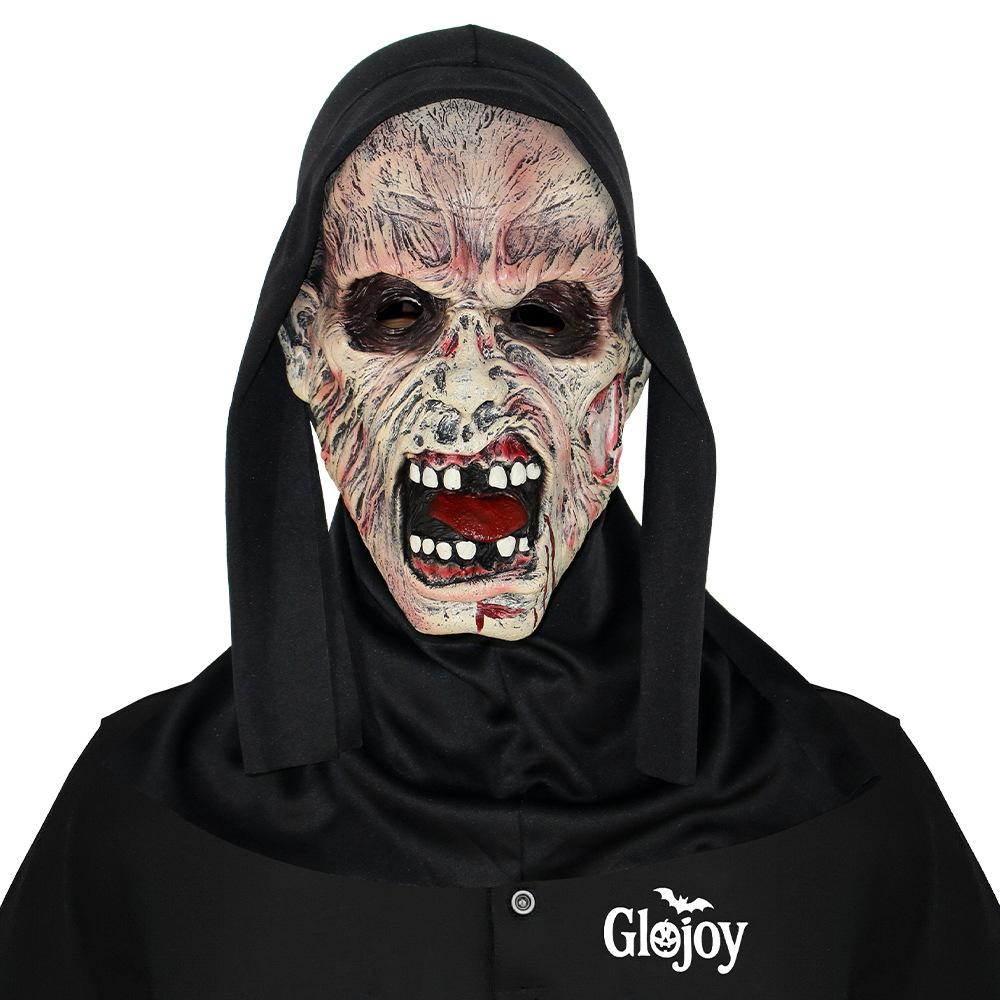 Scarred face, terrifying scream, mask, masquerade, ghostly face, Halloween party, prank prop