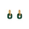 Square chain ring, high-end earrings, earrings, light luxury fashion, minimalist commuting, niche design, fashionable and versatile earrings, women