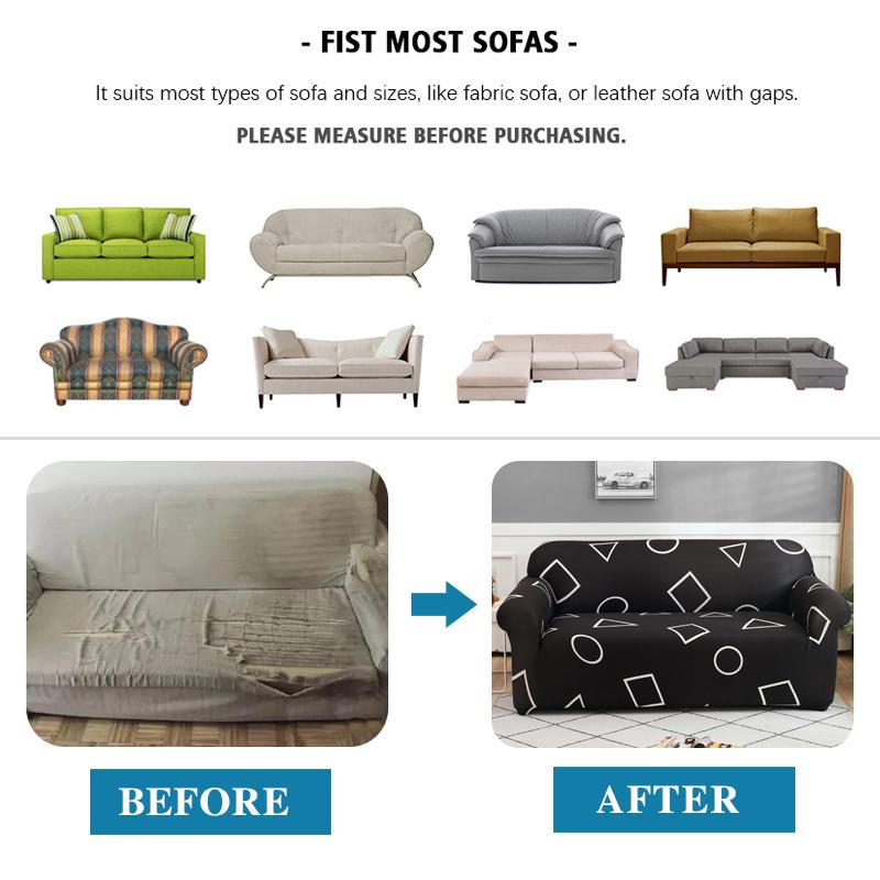 Stretch Stripes Sofa Slipcover Elastic Sofa Cover for Living Room Non Slip Furniture Protector for Pets Soft with Elastic Bottom