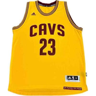 X Collaborazione NBA Cleveland Cavaliers James Lettera Sport Comodo 23 Maglia Gilet da Basket Maglie Unisex Giallo A61201