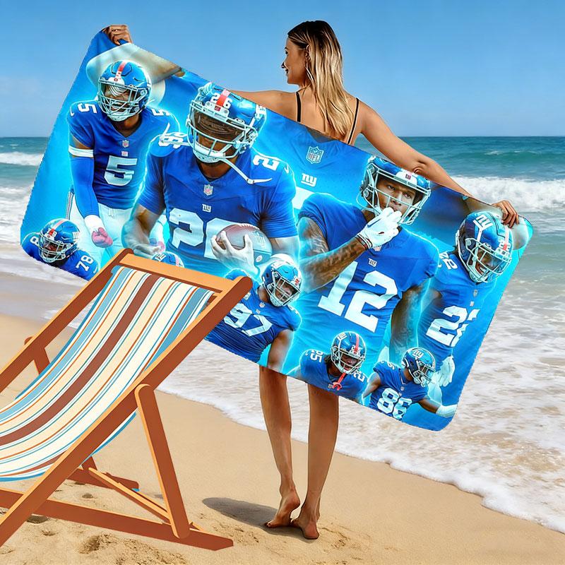 Giants Players Print Beach Towel, Large Soft Quick Dry Towel for Beach Camping Swimming