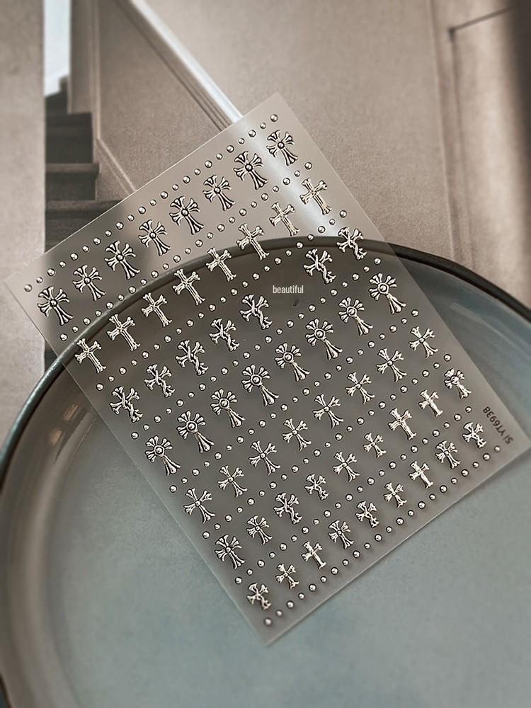 Retro Exquisite Ant Figure Nail Stickers - Cross & Hot Stamping Style (YT6931)