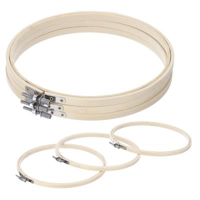 Uxcell 6 Pieces 8" Embroidery Hoops, Adjustable Round Bamboo Circles, Cross Stitch Hoop Rings for Arts, Crafts, Sewing, and DIY Decoration