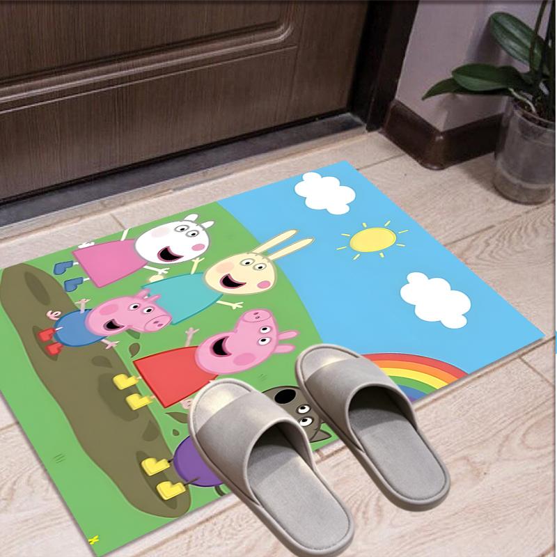 Peppa Pig Pattern Rug, Indoor/Outdoor Mat, for Picnic, Gameroom, Bedroom, Office, Living Room, Home Decor Carpet, Birthday Gift