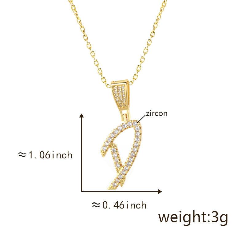 Gold Plated Crystal Initial Letter Necklace Personalized Dainty Name Pendant Jewelry