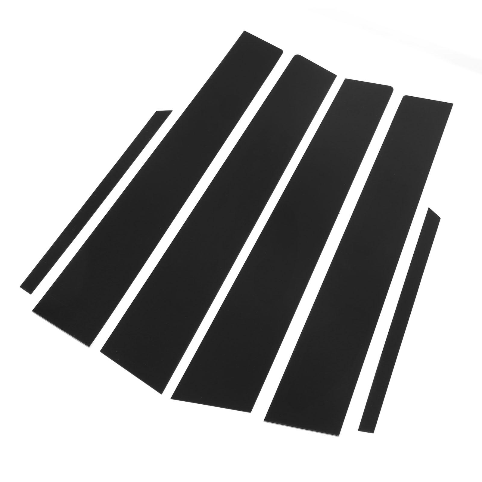 6Pcs Car Side Door Window Molding Trim B Pillar Post Sticker Glossy Black Automotive Window Moldings Replacement for
