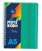 Spiral notebook A5, pp cover, green, 70g/m2, 100 sheets.
