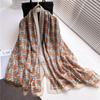 Letter Contrasting Color Scarf Style Street Fashion Shawl High-end Cotton and Linen Scarf Shawl Dual-purpose Large Size