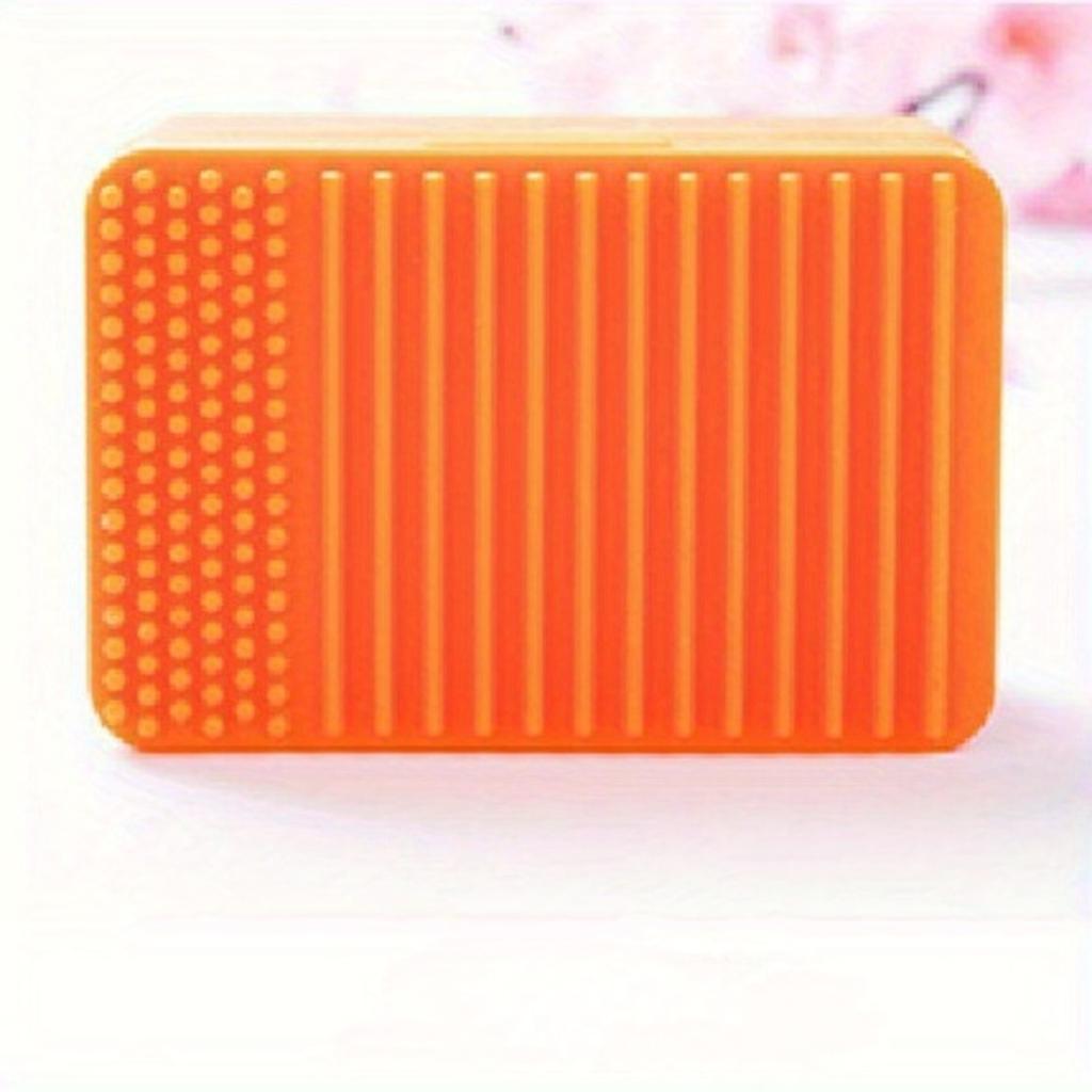 2pc Silicone Soap Box Travel Portable Daily Supplies Rubbing Brush Bath Face Washing Makeup Brush And Bathroom Soap B