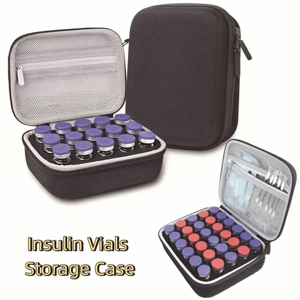 Portable 10ML Insulin Vials Storage Case EVA Waterproof Insulin Case Wear-resistant Large Capacity Essentials Oil Case for Home