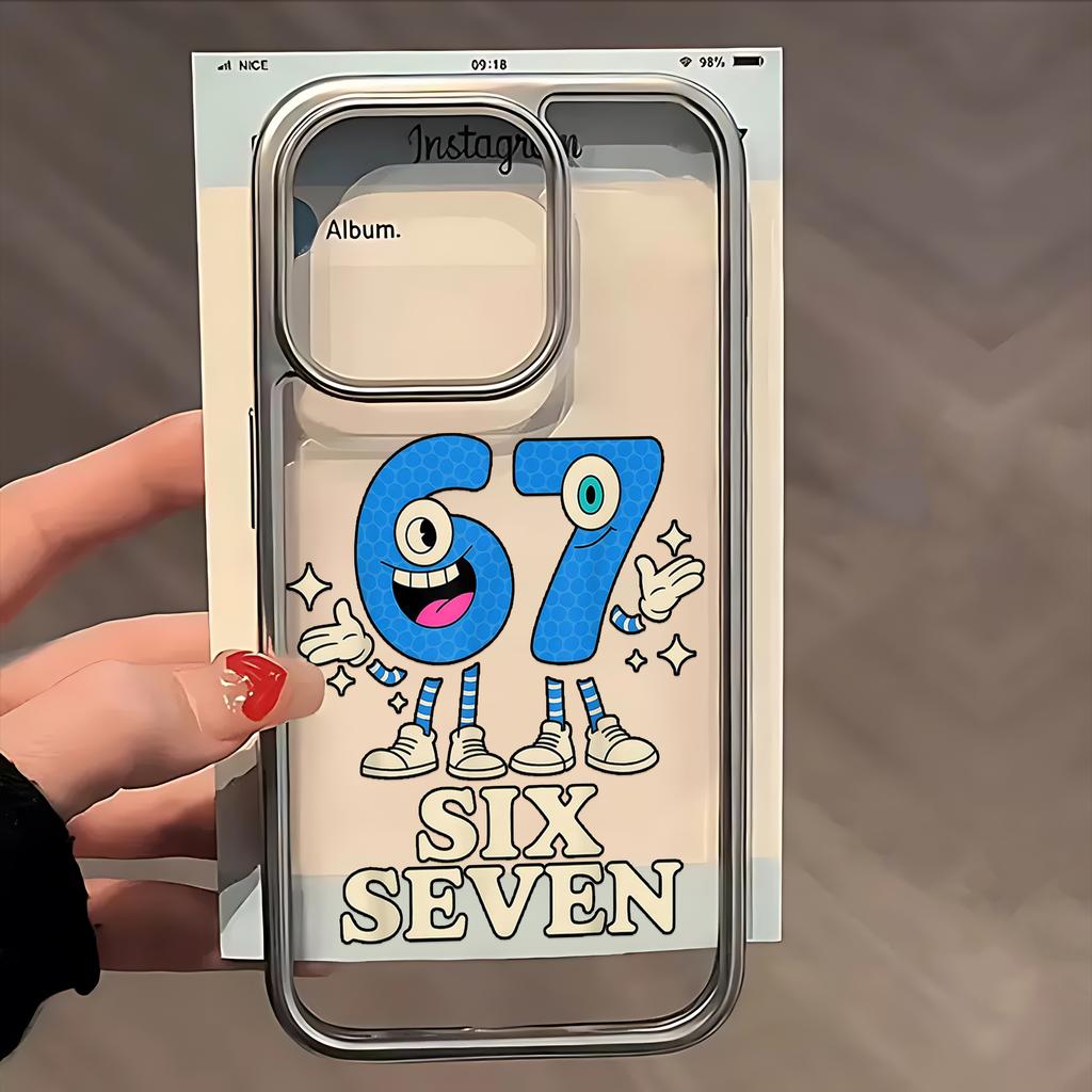 Cool Six Seven 67 Phone Case for IPhone 17 16e 16 15 14 13 12 11 Air Pro Max X XR XSMAX 8 7 Plus Luxury Clear Soft Back Cover