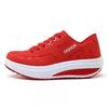 Women Casual Sports Shoes Breathable Comfortable Wedge Heel Thick Sole Sneakers Lace-up Shoes