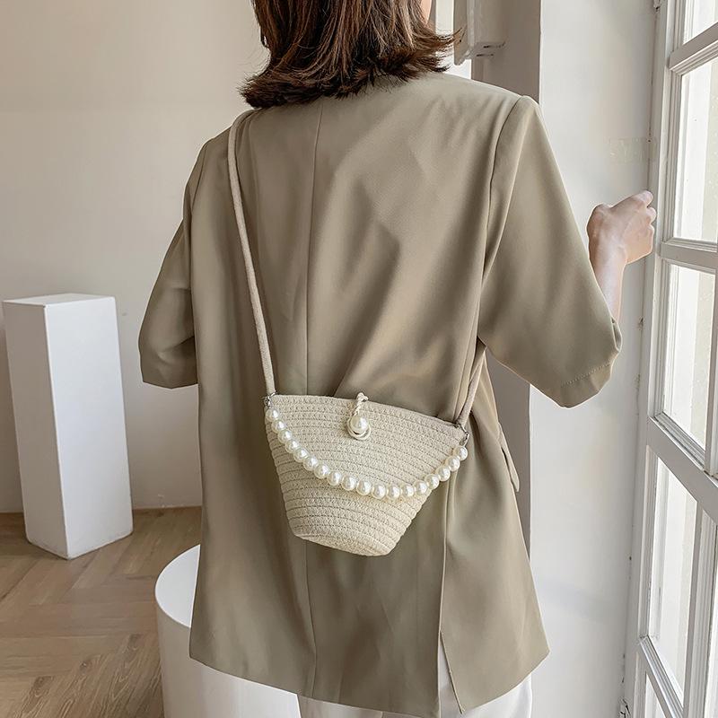 Korean Style 2025 Women's Straw Woven Bucket Bag - Fashionable and Unique Crossbody Shoulder Bag