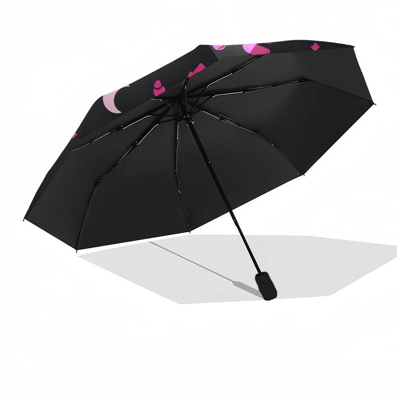 1pc Cute Devil Automatic Folding Umbrella, Heavy Duty 8 Rib Iron Frame,  Suitable for Travel, Daily Use, Birthday, Decor Gift  42