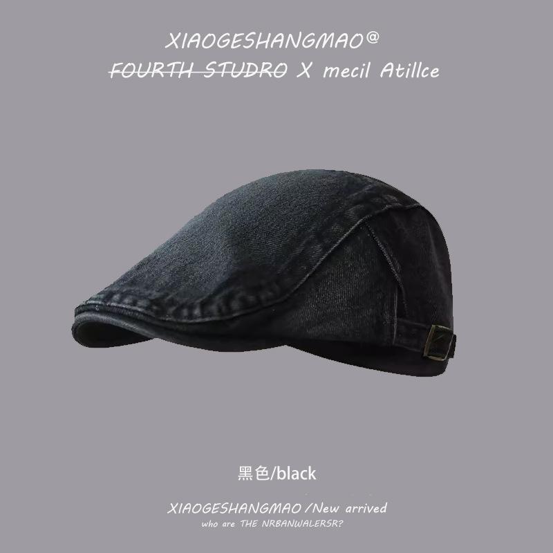 

Ретро ковбойская кепка вперед женская большой обхват головы британская восьмиугольная шляпа художника модная и универсальная новая кепка газетчика мужская M（56-58cm）