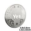 1pc Yes/No Decision Coin 3.8cm Golden Silvery Collectible Commemorative Coin Metal Lucky Coins Creative Party Toys